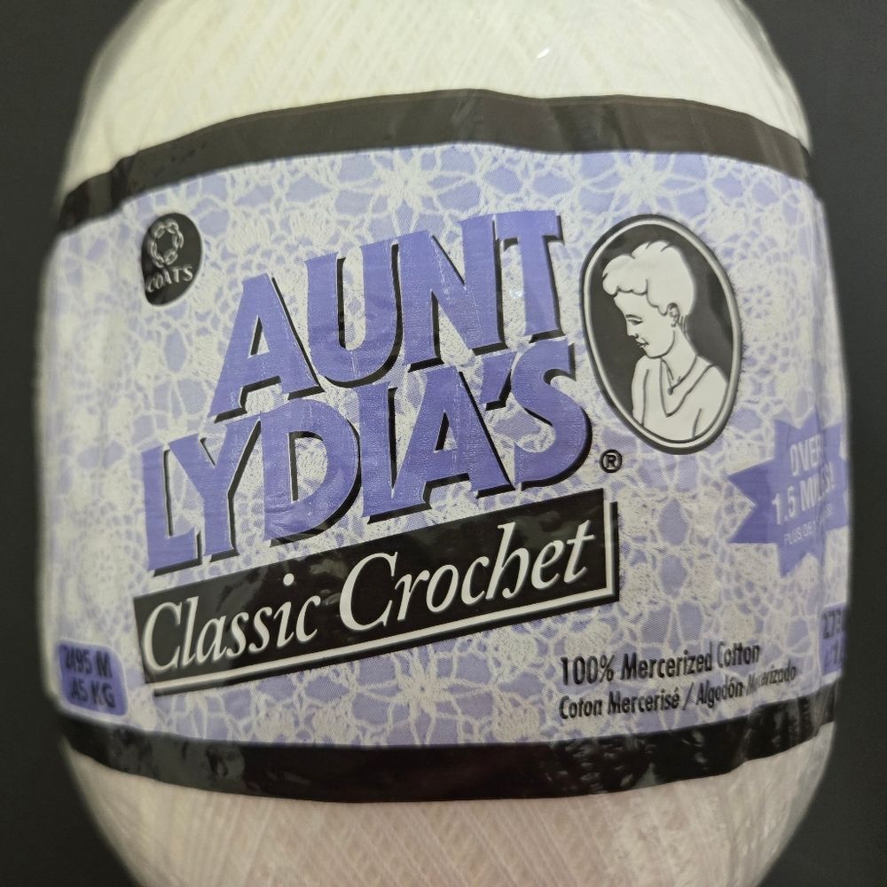Aunt Lydia's Classic Crochet Thread in White 2730 Yds 1 Lb.